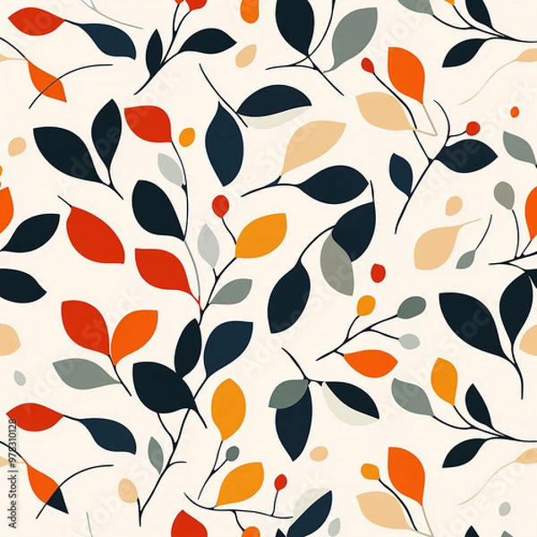 Fototapeta seamless pattern with leaves