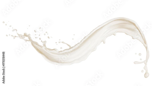 Fototapeta pouring milk splash isolated on transparent background