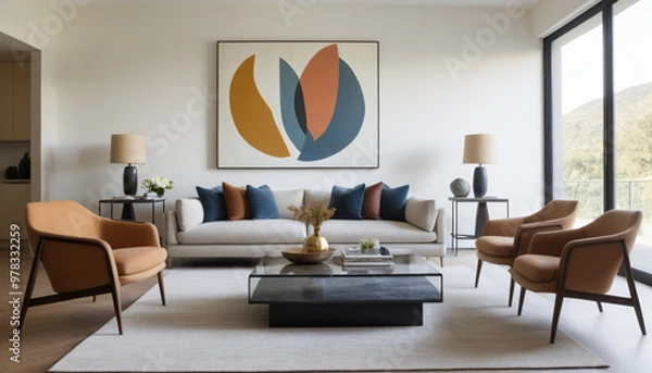 Fototapeta modern living room mockup