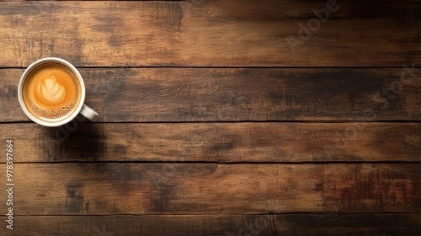 Obraz Wood backdrop coffee