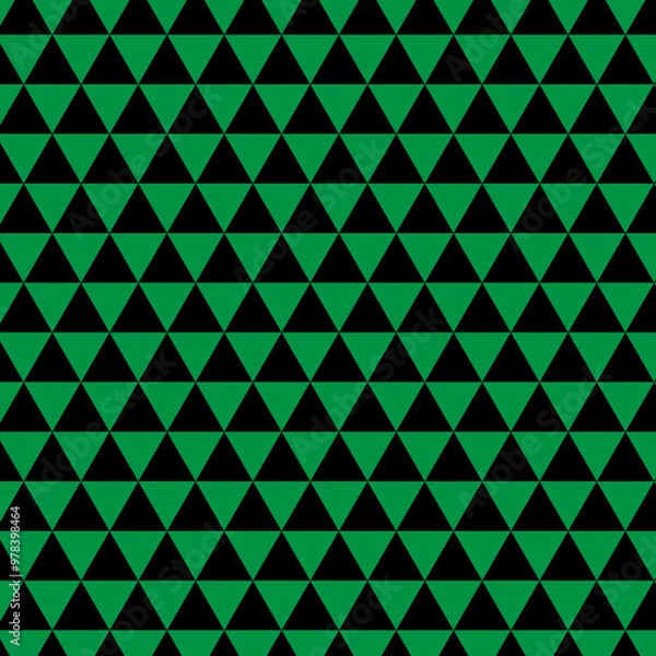 Obraz Barometric equilateral green and black color triangle pattern, background.