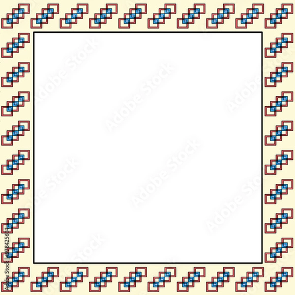 Fototapeta blue frame with mosaic