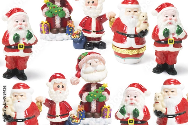 Fototapeta Santa Figures on Seamless Background