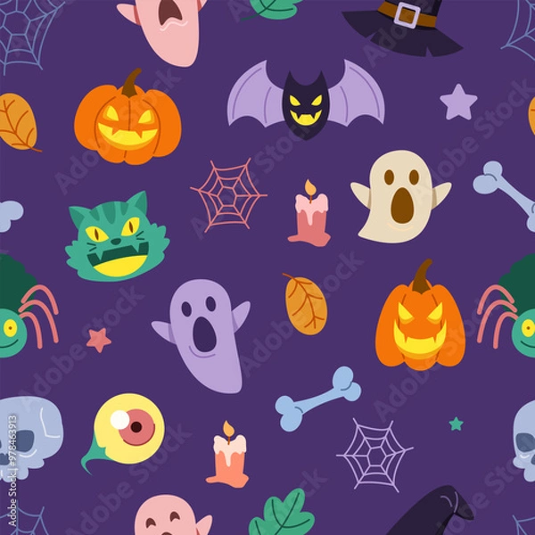 Fototapeta Cute Spooky Character Pattern