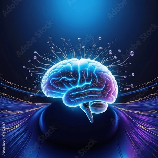 Fototapeta brain with effects