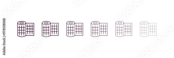 Fototapeta gauze outline icon. Linear vector from dentist concept. 6 different line style gauze icon included thin, light, regular, medium, bold, black.