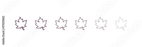 Fototapeta mapple leaf outline icon. Linear vector from ecology concept. 6 different line style mapple leaf icon included thin, light, regular, medium, bold, black