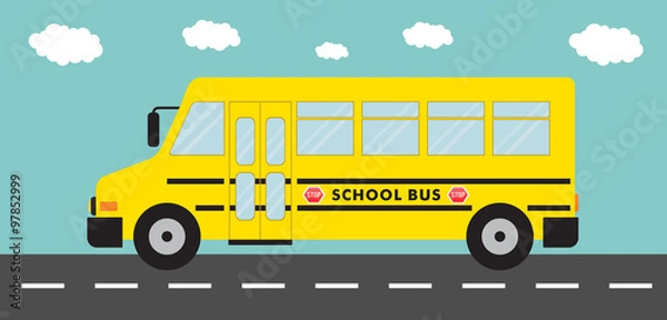 Obraz school bus on road