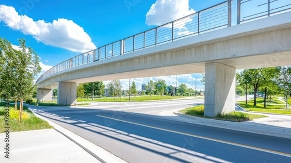 Fototapeta Cutting Edge Overpass Bridge Construction with Advanced Materials and Skilled Engineers