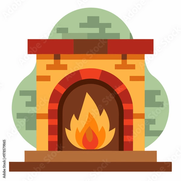 Obraz vector illustration of fireplace