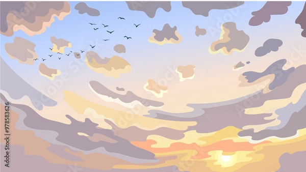 Fototapeta seamless pattern with birds