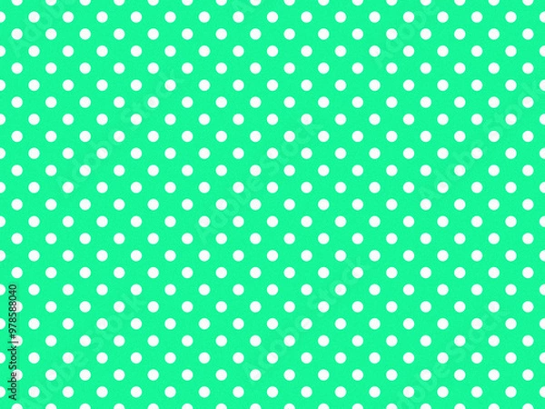 Fototapeta texturised white color polka dots over medium spring green backg