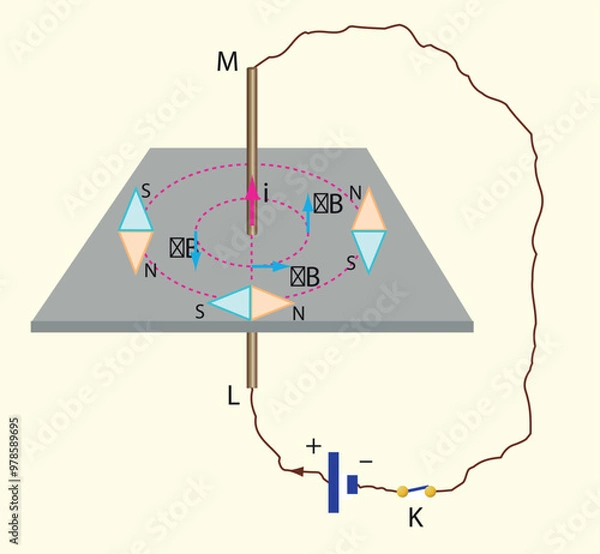 Fototapeta Physics Lesson (Magnetic effect of current - Alternating current, Electronics)