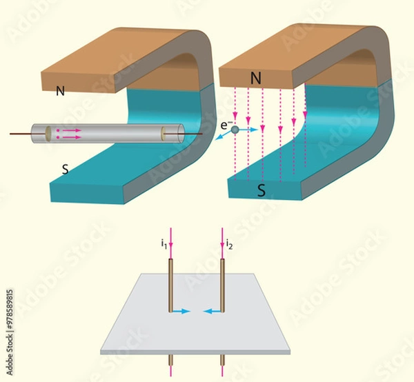 Fototapeta Physics Lesson (Magnetic effect of current - Alternating current, Electronics)