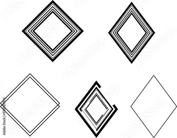 Fototapeta 菱形のフレーム・枠装飾セット