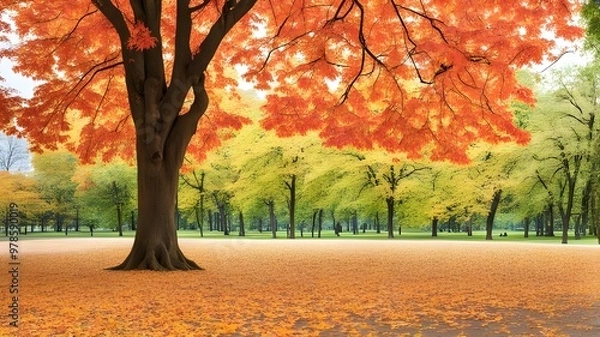 Obraz park with autumn