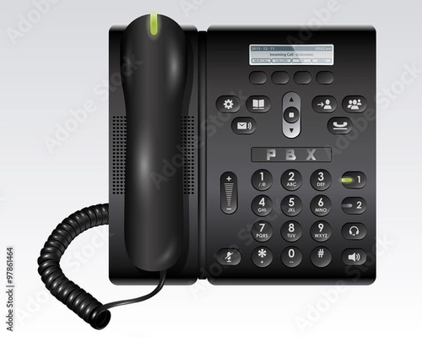 Obraz Czarny telefon PBX
