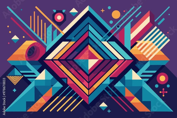 Fototapeta vector illustration of GEOMETRIC BACKGROUND