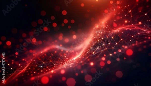 Fototapeta Abstract background with neon lights, star-shaped designs, and a cosmic color palette