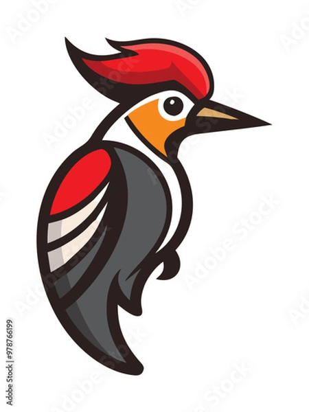 Fototapeta Woodpecker bird logo vector illustration