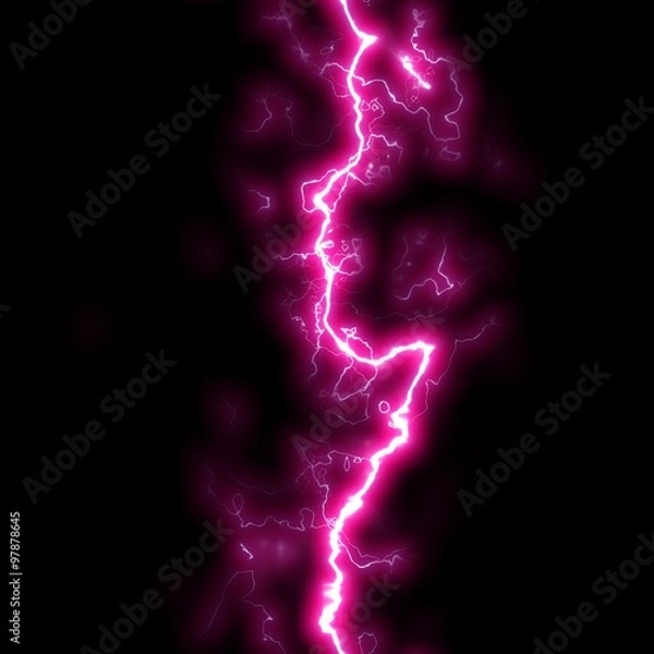 Fototapeta Seamless Lightning Strikes with Black background.