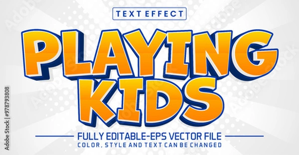 Fototapeta Playing kids text effect editable
