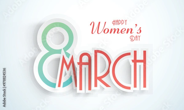 Fototapeta Paper text for Happy Women's Day celebration.