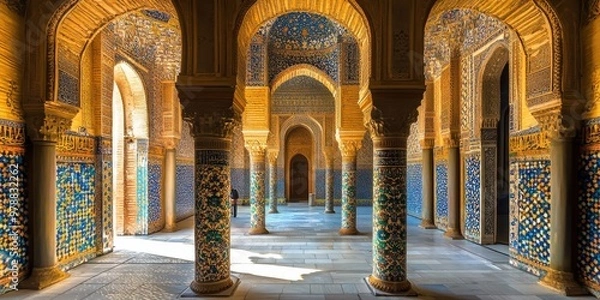 Fototapeta mosque with intricate mosaics