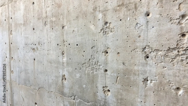 Fototapeta Minimalist concrete wall texture with subtle cracks and rough patches, creating an industrial feel