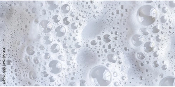 Obraz Soapy bubbles and foam texture in white. Clean and fresh background concept.
