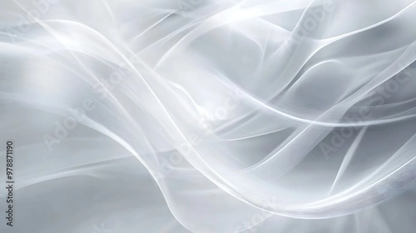 Fototapeta Abstract White and Grey Swirling Lines Background