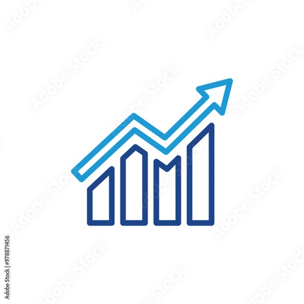 Fototapeta Growth graphic icon, statistic icon