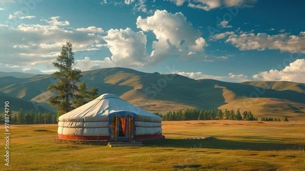 Fototapeta mongolion yurt wallpaper
