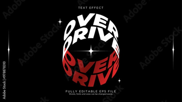 Fototapeta Over Drive Circle Text Effect Font Style