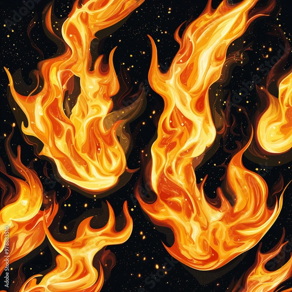 Fototapeta Blaze fire flame element illustration background material 