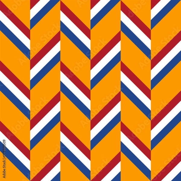 Fototapeta netherlands flag pattern chevron background. vector illustration