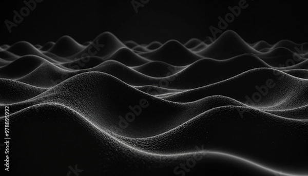Fototapeta Monochrome digital waves | Dark