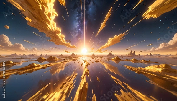 Obraz sunset over the river