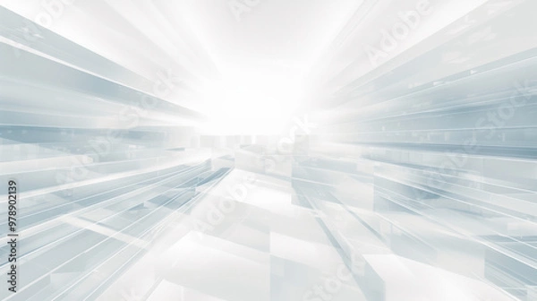 Fototapeta 白い近未来的な光の背景