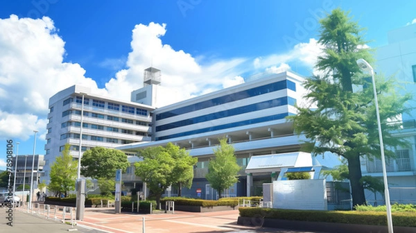 Fototapeta 病院建築物イメージ 建物 外観