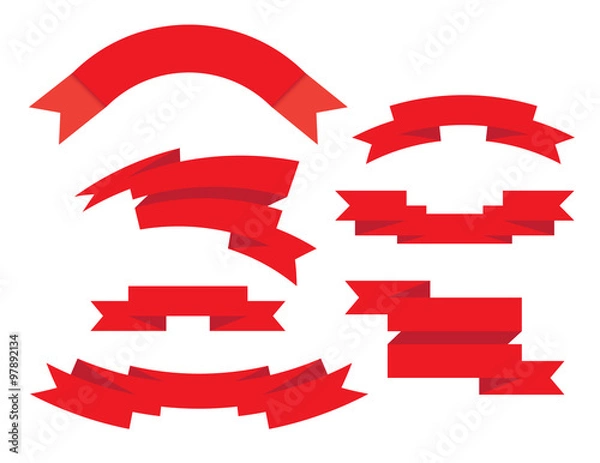 Obraz banner ribbons vector set