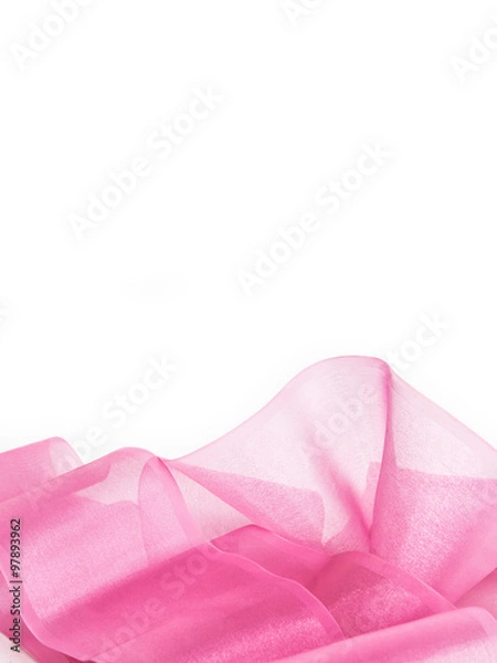 Obraz Pink fabric material on a white background