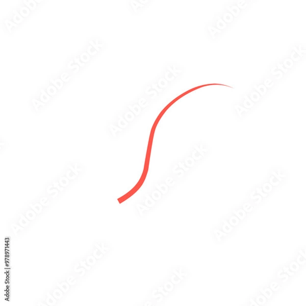 Fototapeta Red Squiggle Brush Scribble Underline