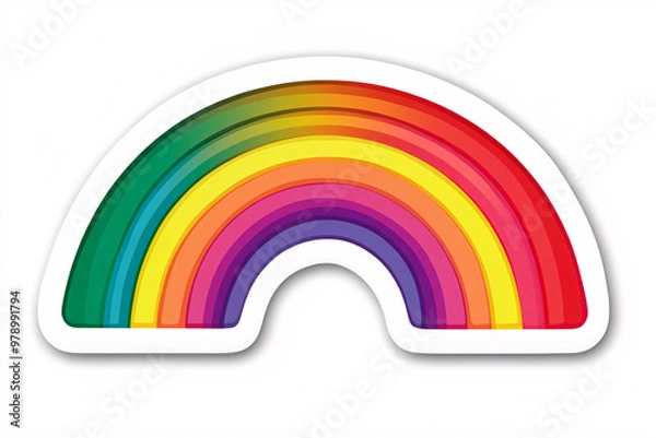 Fototapeta vibrant illustration of a rainbow with smooth colorful arches featuring all the classic rainbow colors in a simple clean design