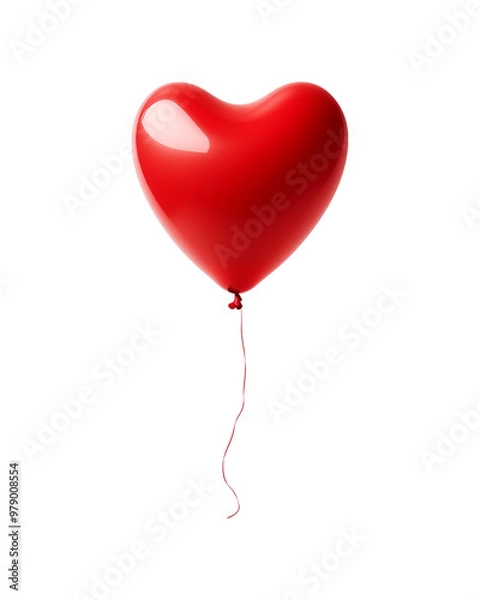 Fototapeta Pink heart shaped balloons on a white background are suitable for Valentine's Day, celebrations, love themes, greeting cards, social media posts, and crafts. Generative AI