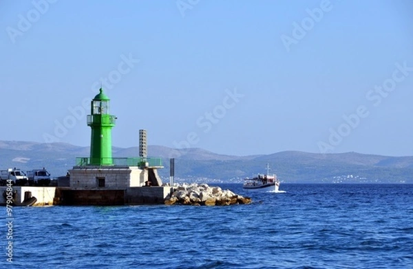 Fototapeta Маяк на волноломе