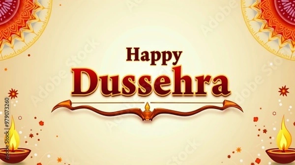 Fototapeta Vibrant Dussehra Illustration - Celebrate Victory of Good Over Evil with Divine Hindu Festivity Art