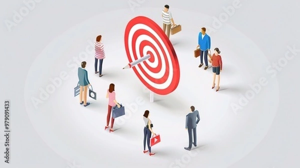 Obraz A visual representation focusing on the target customers. There are people from different walks of life, with distinct appearances and styles