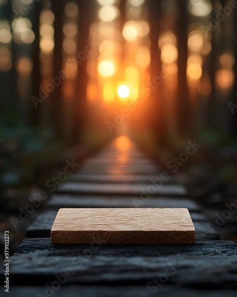 Fototapeta Path to Economic Recovery: Journey through Difficulties Towards Sunrise Light