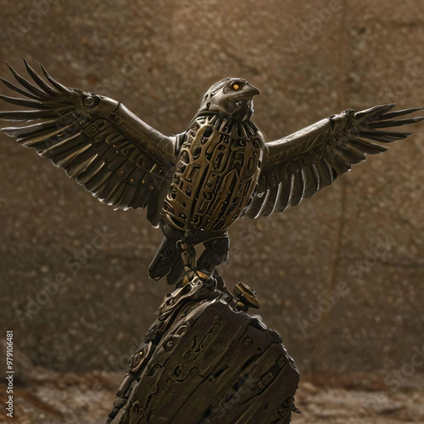 Fototapeta A colorful artwork showcasing a bird gliding through the sky, capturing the essence of freedom and nature.
generated ai